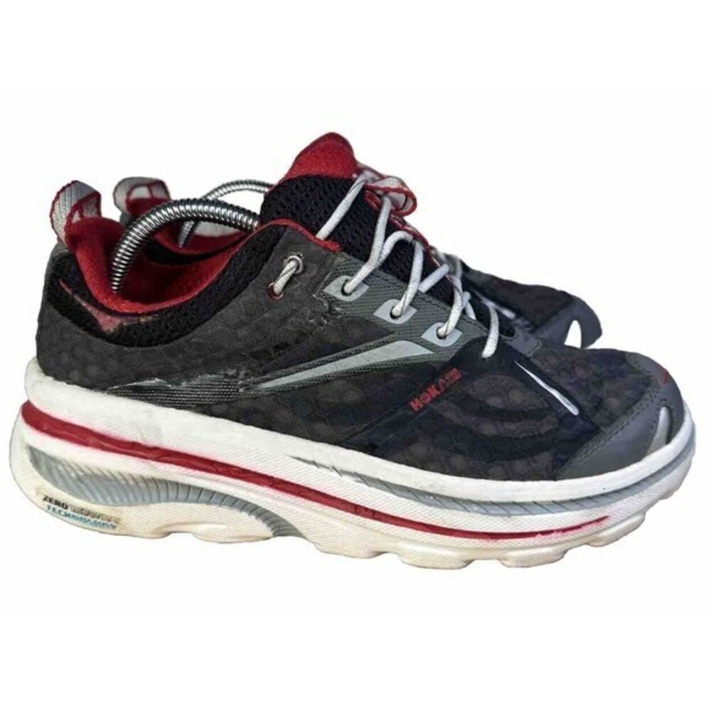 Hoka One One - Bondi B - Running‎ Shoes Gray/Red Men's 9 Women 10 1107349 CTGY